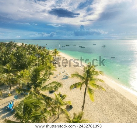 Similar – Image, Stock Photo Aerial view of beach on Greek Chalkidiki