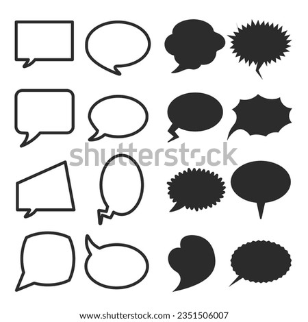 Speech bubble.set of illustration variant of text balloon chat,discussion,speech,vector Atar comic text fill background.