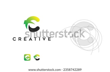 Letter C , letter CF logo design, Simple and modern. letter C, CF monogram logo vector template.
