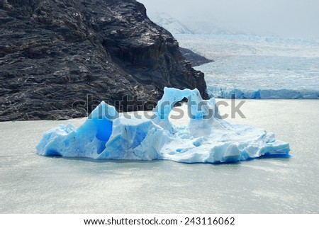 The Grey Glacier in Torres del Paine National Park in the Southern Patagonian Ice Field