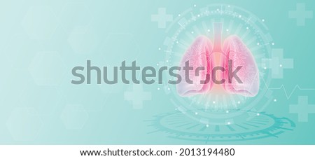 Lungs icon, flat style. Anatomy,healthcare or medicine concept. Isolated on white background. Vector illustration