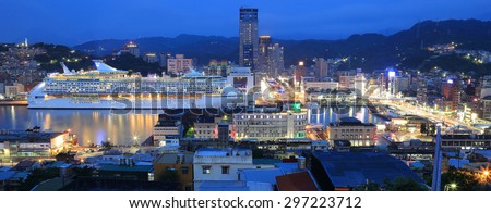 Panormic view of Keelung at dusk ~ A busy harbor city in northern Taiwan