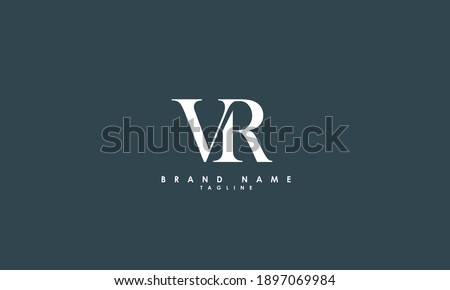 Alphabet letters Initials Monogram logo VR, RV, V and R