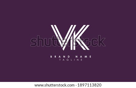 Alphabet letters Initials Monogram logo VK, KV, V and K