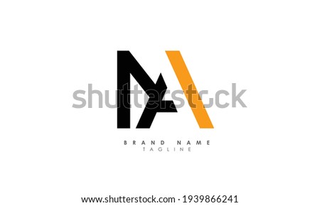 Alphabet letters Initials Monogram logo MA, AM, M and A Imagine de stoc © 