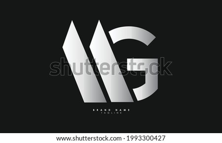 Alphabet letters Initials Monogram logo MG, GM, M and G Stok fotoğraf © 