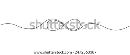 Infinity symbol drawn with one continuous editable line. Concept of unlimited eternity.Vector one-line illustration