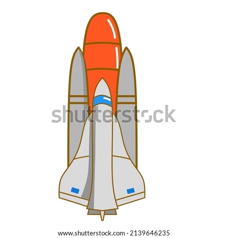 Spaceship cartoon ready to take off illustration suitable for article