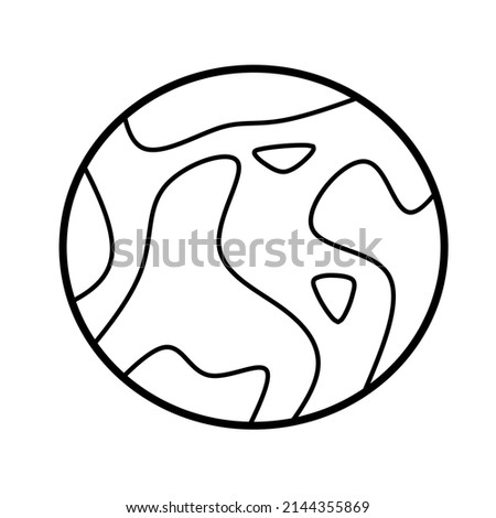 Planet outline doodle illustration. Suitable for coloring book and page