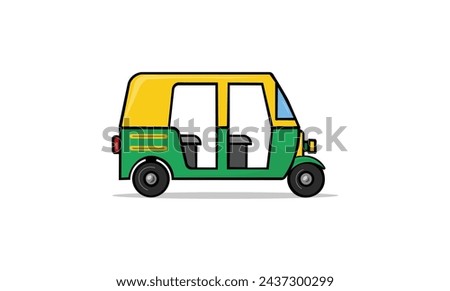 Asian Auto rickshaw vector illustration work for use. 