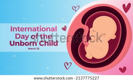 International Day of the Unborn Child on March 25 business brochure flyer banner design horizontal template vector, cover presentation abstract, modern publication poster and flag-banner. Stockfoto © 