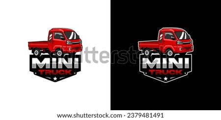 Mini truck vector logo design. Is perfect for printing on t-shirts and various business media, adding a touch of style and uniqueness to your branding.