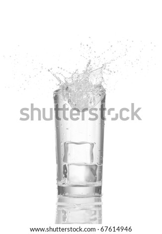 Water in glass isolated on white background
