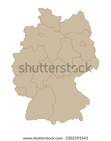 Germany minimalist brown beige vector map. 