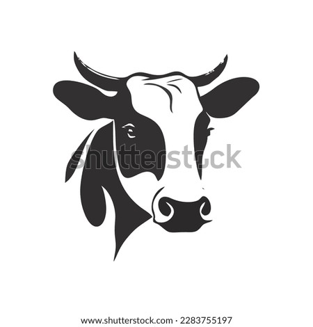 Vector of a cow head design on white background. Farm Animal. Easy editable layered vector illustration. Vector Bull