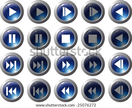 Blue web buttons for player design