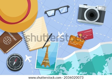 World tourism day background Vector illustration.