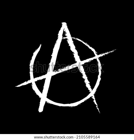 Hand drawn flat design anarchy symbol Vector illustration.