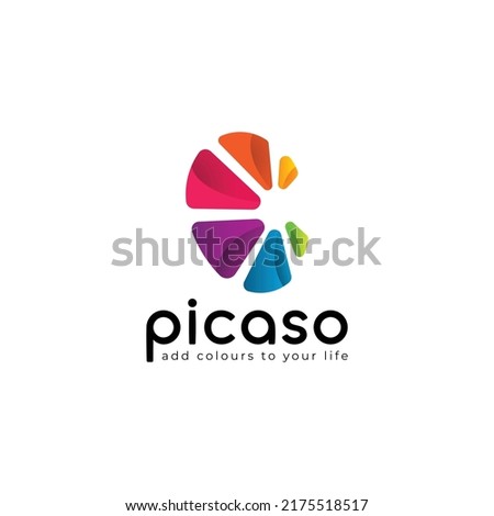 Picaso - A rainbow colour logo design for a paint company - Four Colour Logo
