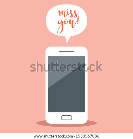 Flat style smartphone with text 