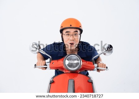 Similar – Image, Stock Photo Man with helmet riding custom motorbike