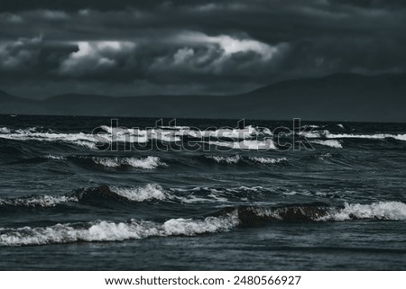 Similar – Image, Stock Photo Powerful stormy sea and lighthouse