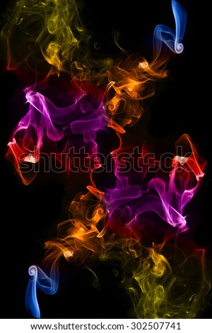 abstract smoke on black background, Beautiful abstract figure of the smoke on background.