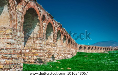 Byzantine aqueduct near Skopje Zdjęcia stock © 