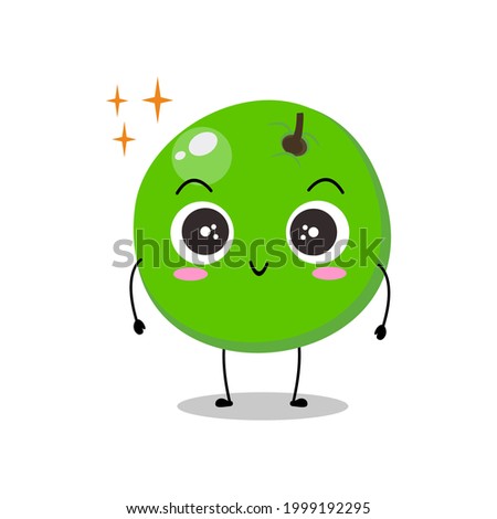 Lovely green melon illustration smiling. Adorable green mellon character vector for mascot, logo, symbol on application, books, comic, art