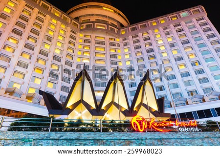 Genting, Malaysia - March 12, 2015: Genting Resort World, have casino inside, hotel, themes park, entertainment, famous place in Malaysia.
