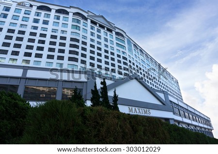 Genting Highland, Malaysia - Aug 1, 2015 : Genting Maxim Hotel, most grand hotel in Genting Highland, everyday also have many tourist check in to this hotel.