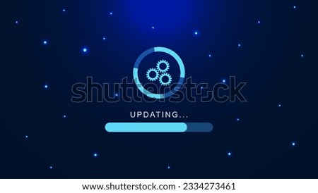 Update or upgrading software new version. Upgrade computer program with gear concept for technology background. Vector illustration.