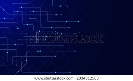 Abstract connecting lines and dots. Network connection, social networking and global communication technology background. Vector illustration.