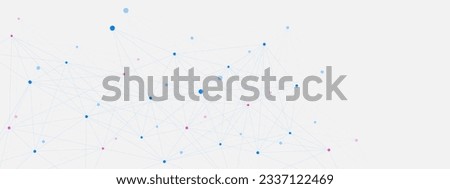 Abstract minimal geometric with connecting dots and lines on white background. Global network connection and social communication technology concept. Vector illustration.