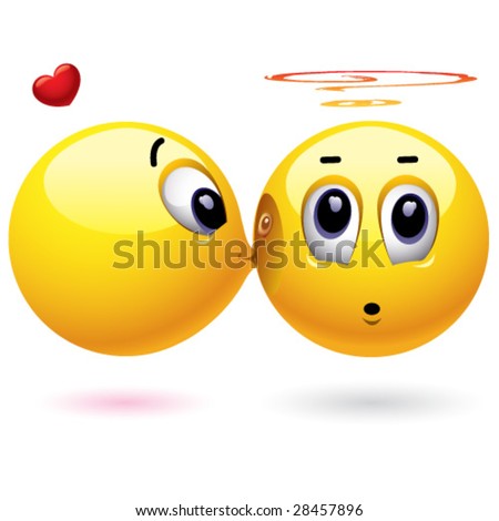 Smiling Balls Kissing Stock Vector Illustration 28457896 : Shutterstock