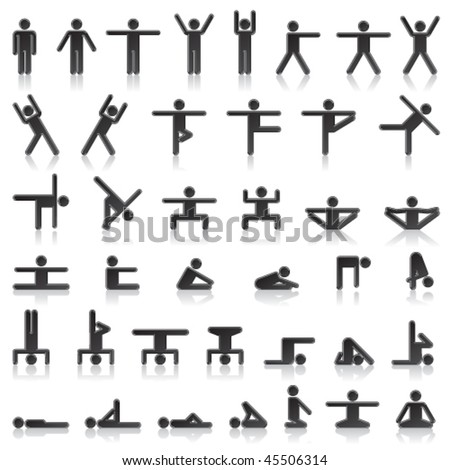 Pictograms Which Represent Yoga Exercise Stock Vector Illustration ...