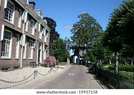 Old houses in Loenen, a small village along the river the Vecht in the Netherlands.