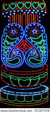 neon lights decorated in an art form