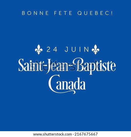 Quebec National Day (Saint-Jean-Baptiste Day), 24th June, vector banner design template with flag of Quebec province 