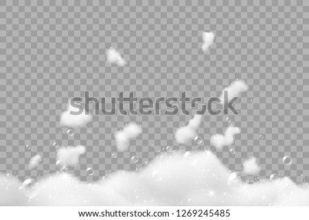 Bath foam with shampoo bubbles, isolated on transparent background. Foto stock © 