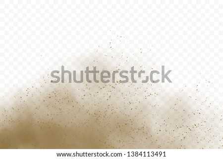 Dust cloud with particles. Sandstorm vector illustration.