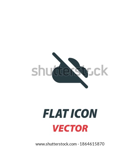 Offline Cloud No Access Internet icon in a flat style. Vector illustration pictogram on white background. Isolated symbol suitable for mobile concept, web apps, infographics, interface and apps design