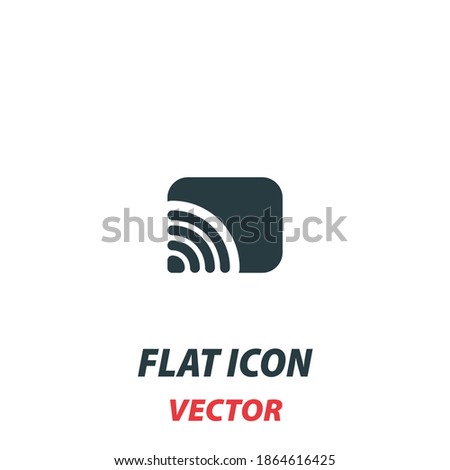 cast wireless and wifi icon in a flat style. Vector illustration pictogram on white background. Isolated symbol suitable for mobile concept, web apps, infographics, interface and apps design.