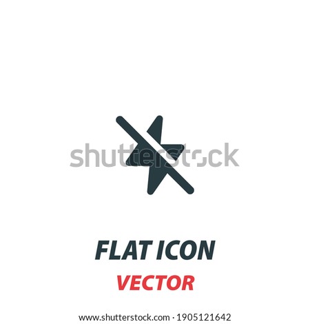 Camera flash off line icon in a flat style. Vector illustration pictogram on white background. Isolated symbol suitable for mobile concept, web apps, infographics, interface and apps design.