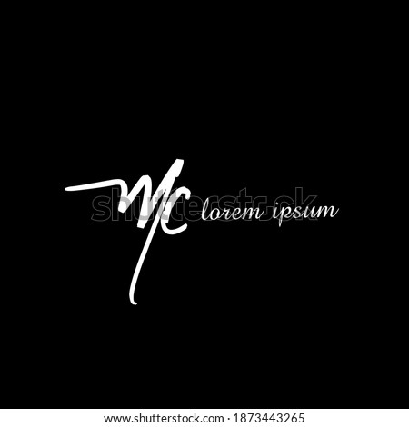 MC M C Initial handwriting creative fashion elegant design logo template vector