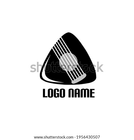 Music logo vector with guitar pic image