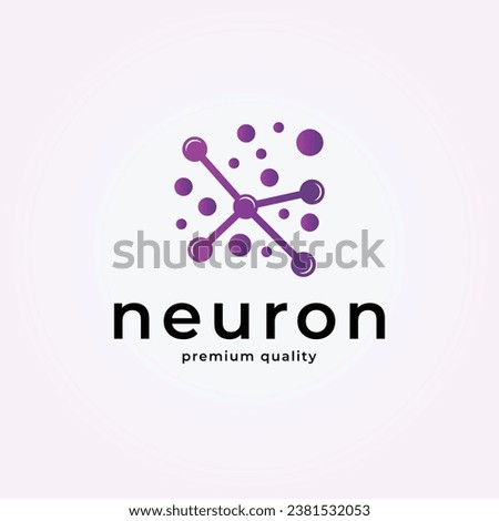 simple abstract neuron axon logo design vector illustration icon