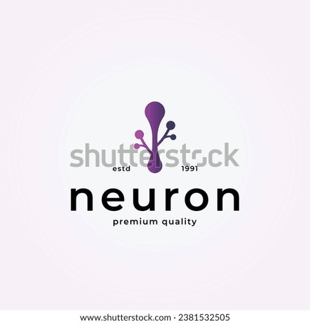 simple neuron axon logo design vector illustration design