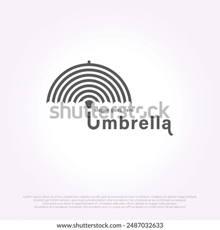 simple letter j stripes line geometric umbrella logo vector design vintage. parasol icon illustration
