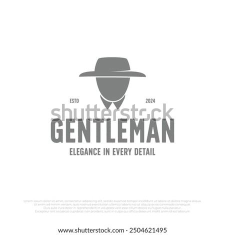 simple gentleman logo template. illustration design of mafia gangster element logo. luxury businessman logo